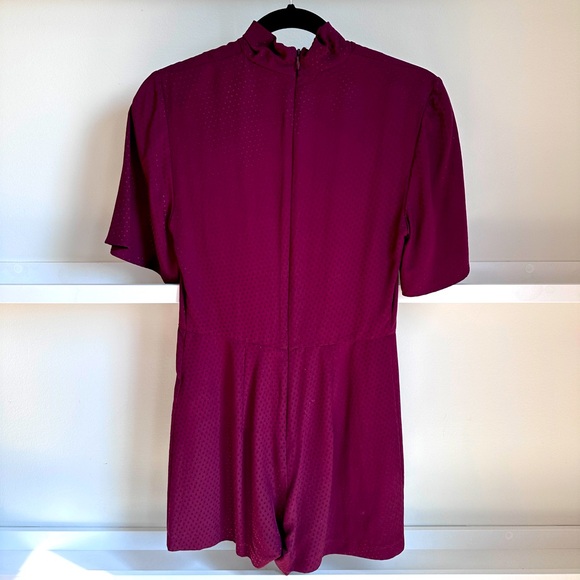 Topshop Burgundy Wine Romper. Size 2 - Picture 2 of 3